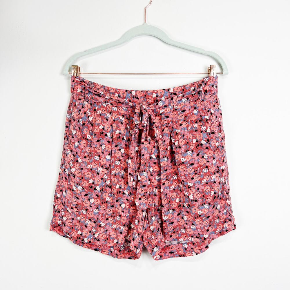 Free People Layla elasticized high waist floral shorts pink Size Small - Picture 2 of 9